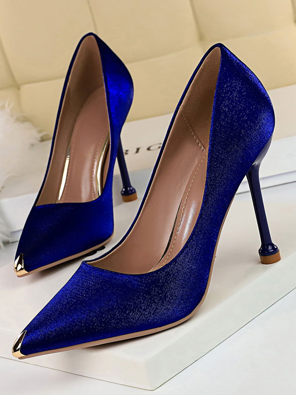 scarpe con tacco blu