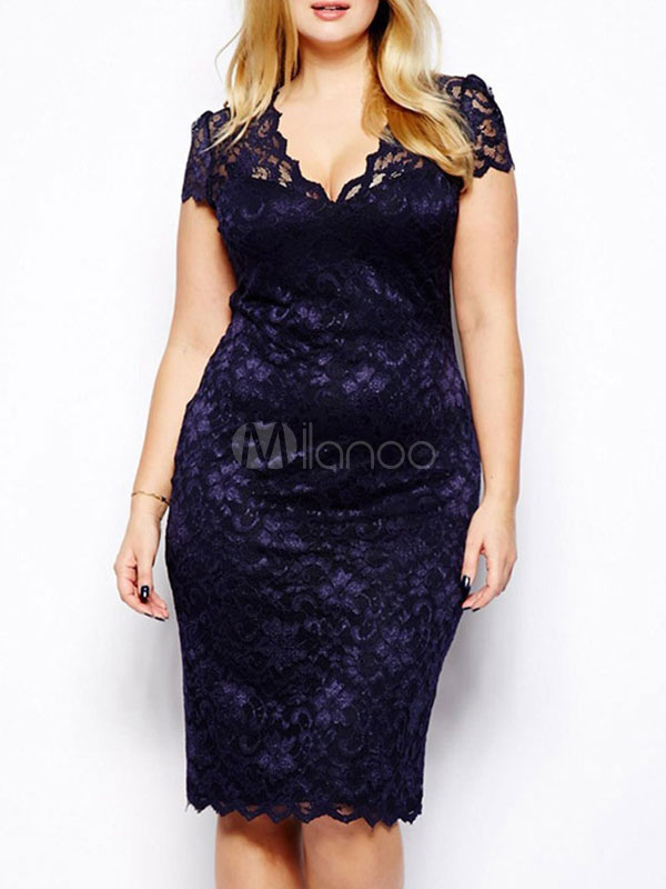 plus size lace bodycon dress