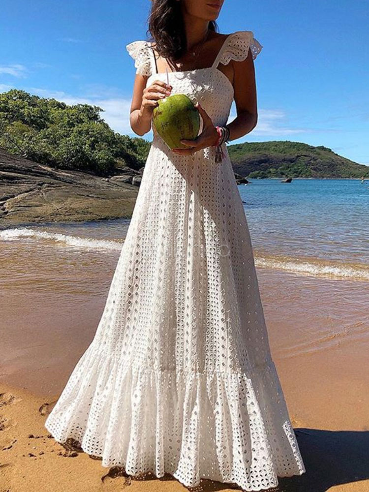vestido longo branco praia