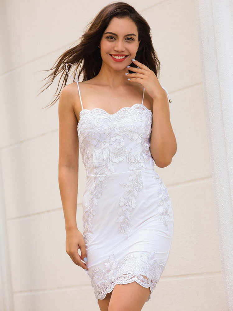 white bodycon slip dress