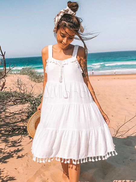 beach dress with tassels