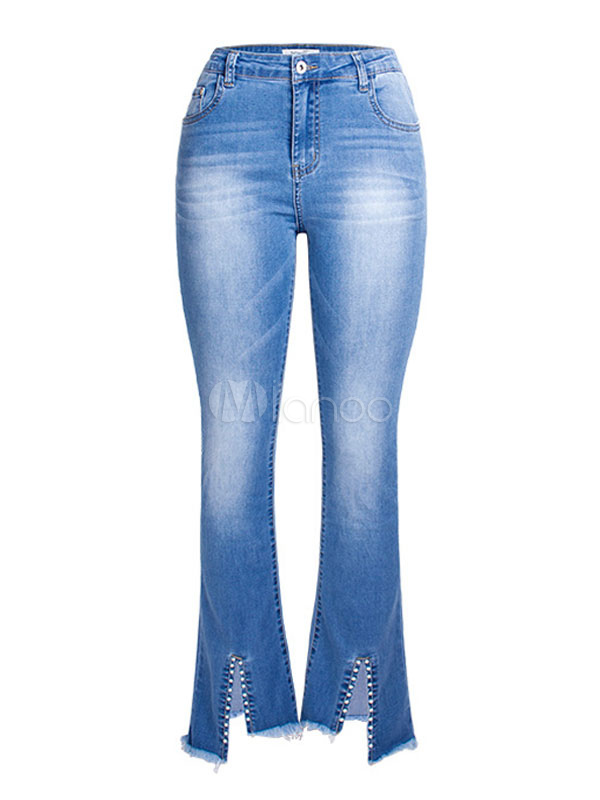 split front flared pants