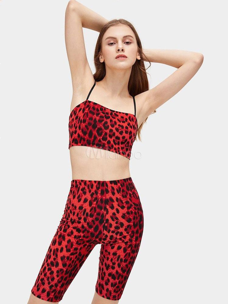 red leopard print crop top