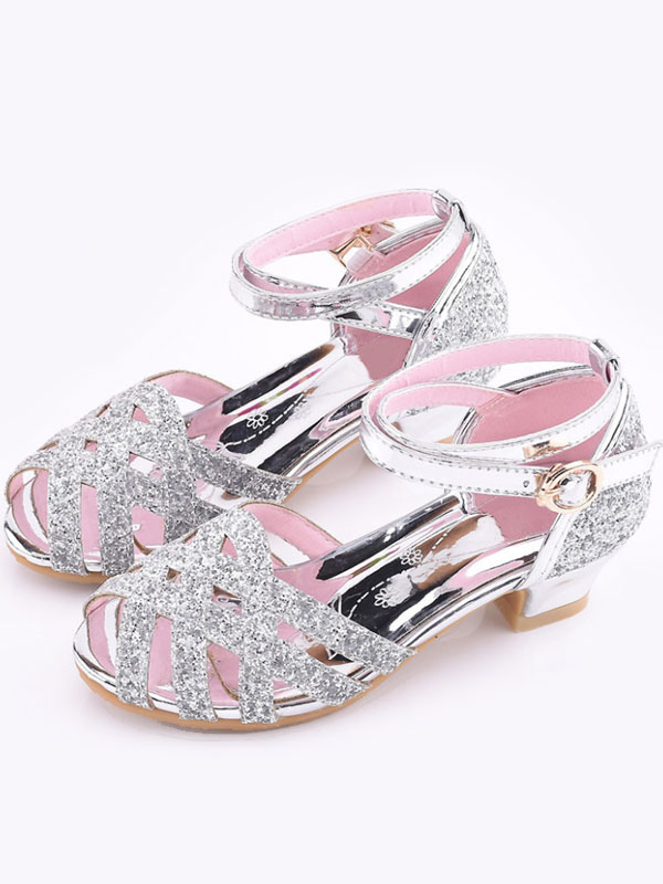 flower girl shoes silver