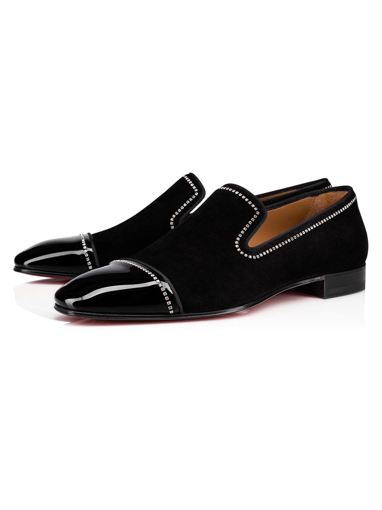 Zapatos de hombre | Zapatos mocasines para hombre Zapatos de cuero negro con efecto de strass - AM88328