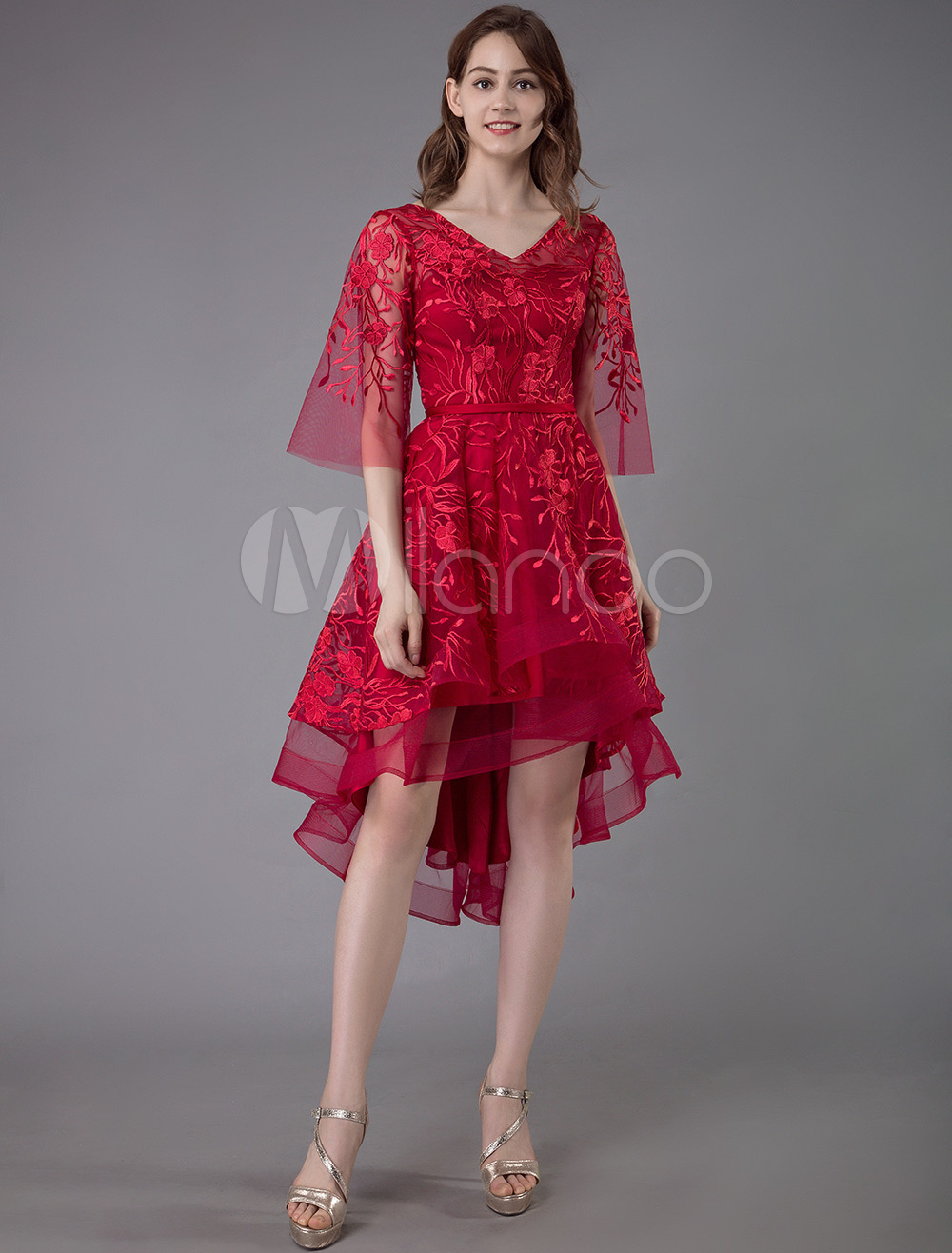 red sequin cocktail dress