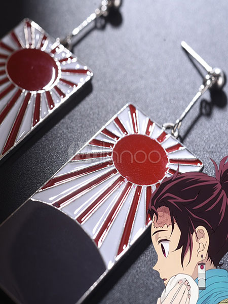Cerolopy Boucles doreilles japonaises Anime démon Slayer Kamado Tanjirou accessoire Cosplay accessoire 