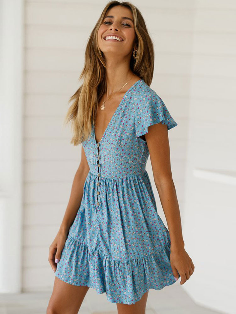 sky blue summer dress