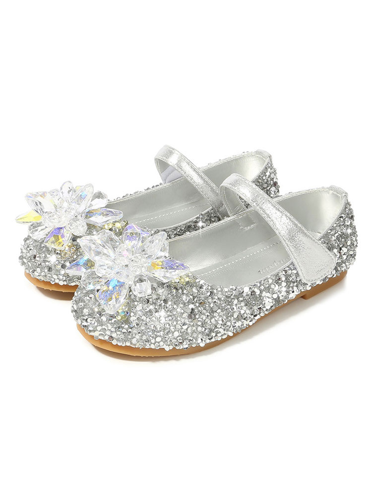 silver glitter baby shoes
