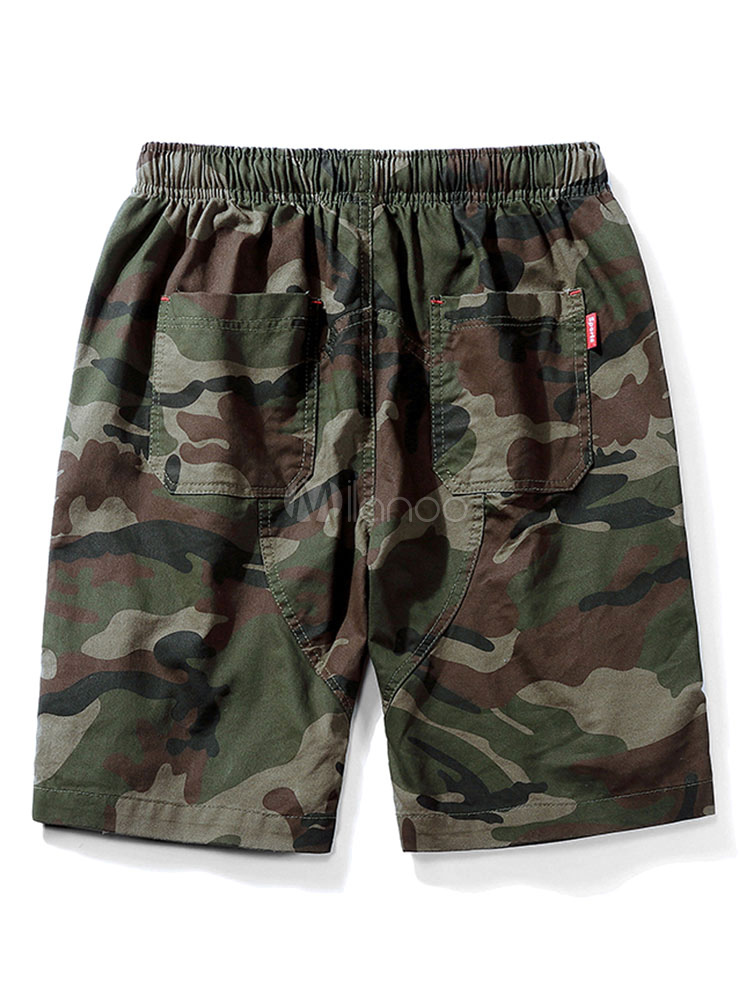 Men's Shorts Casual Camouflage Elastic Waist Bottoms - Milanoo.com