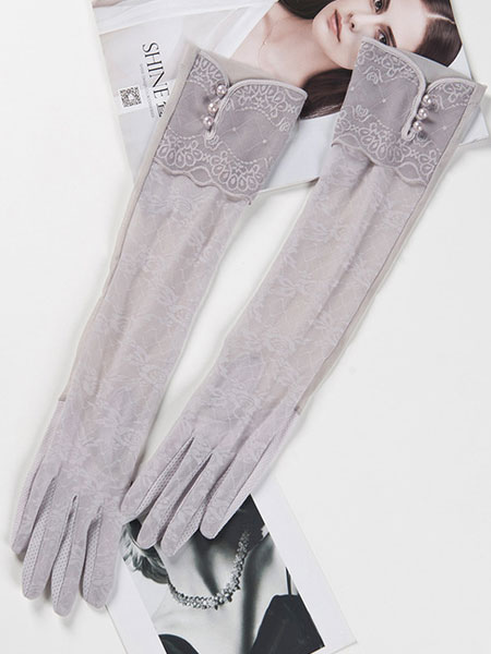 gray lace gloves