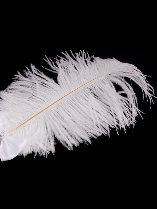 Costumes Costumes | 1920s Party Decoration White Feather Rhinestone Signbroad Pen Flapper Retro Costume Accessory Halloween - VF