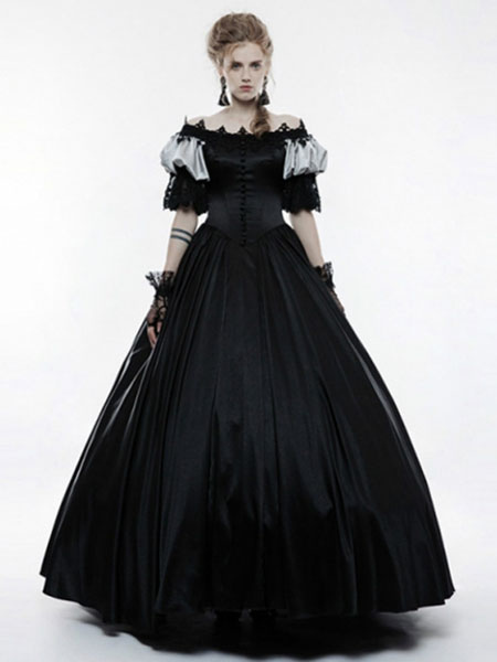 victorian era black dress