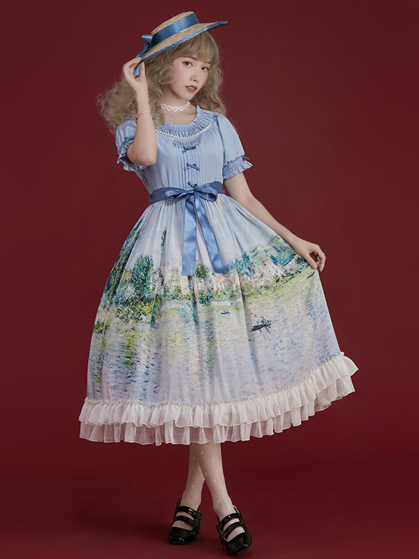 printed one piece dress