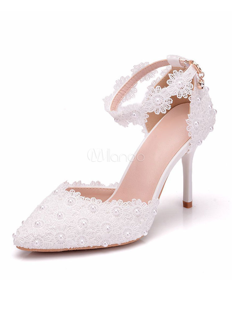 white leather stiletto heels