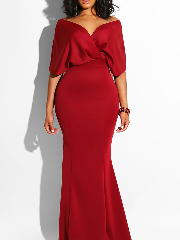 マキシワンピース ロイヤルブルー 半袖 無地 リゾート ワンピース レディースファッション オフショルダー ミルクシルク シェイプアップ ロング ワンピース レディースワンピース Milanoo Jp