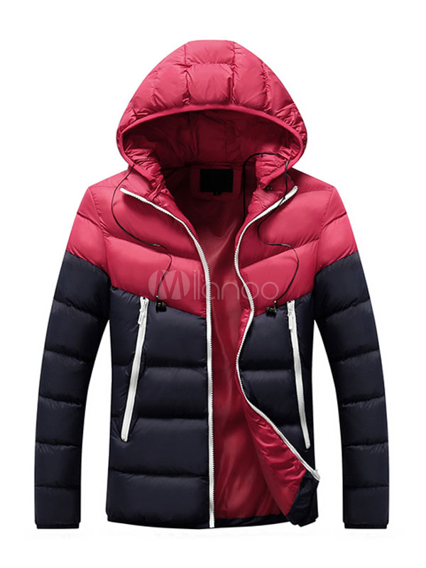 Men's Parka Outdoor Hooded Coat With Pockets For Winter - Milanoo.com