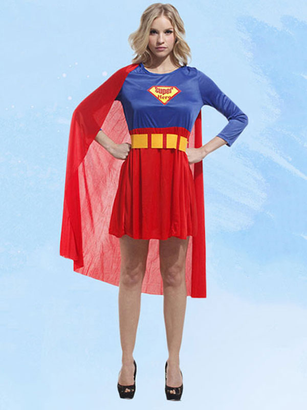 Carnevale Costumi da supereroi rossi Set di abiti supergirl per donna  Halloween 
