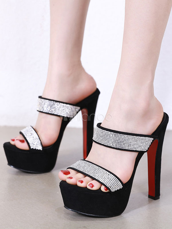 platform backless sandals