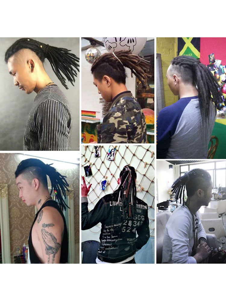 アフリカ系アメリカ人の毛髪のかつらの男性のドレッドヘアエクステンションヒッピーツイストヘアブレイド １本 Milanoo Jp