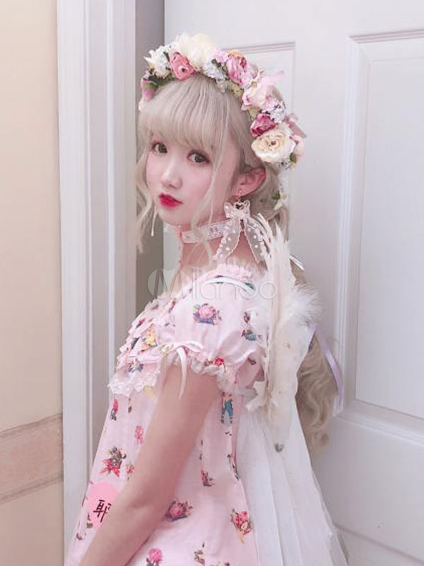 Sweet Lolita Earrings Lace White Earring Poly Cotton Blend Lolita ...