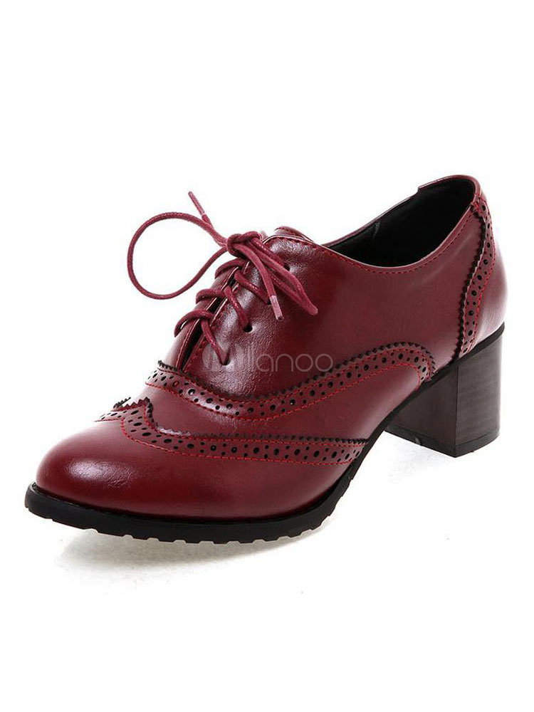  Women s  Oxfords  Retro Almond Toe Lace Up Shoes  Milanoo com