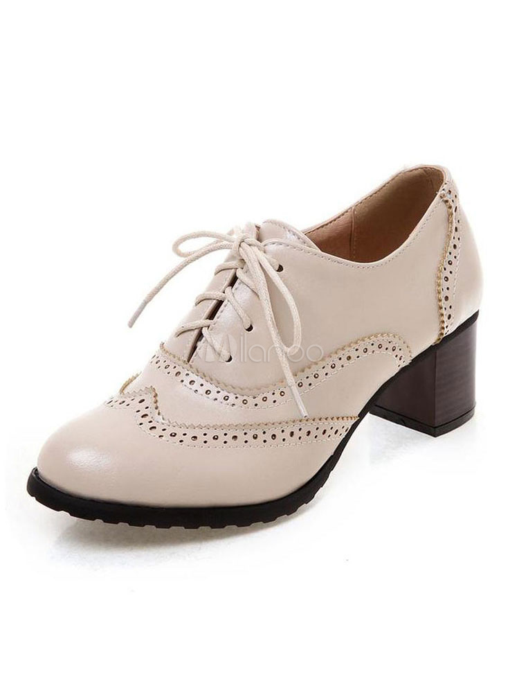  Women s  Oxfords  Retro Almond Toe Lace Up Shoes  Milanoo com