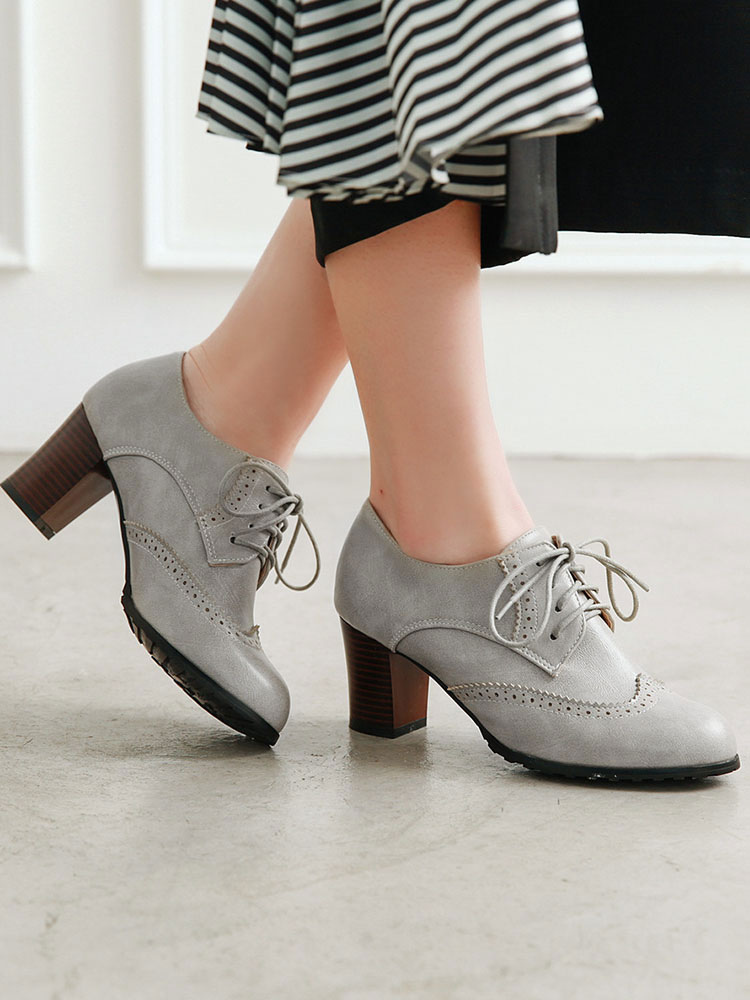 Trendy Womens Oxfords Lace Up Vintage 
