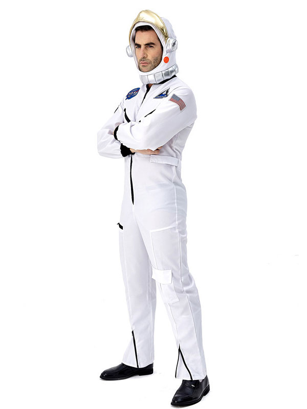 男性ハロウィンコスチューム宇宙飛行士カラーブロックジャンプスーツハットポリエステルハロウィンホリデーコスチューム Milanoo Jp
