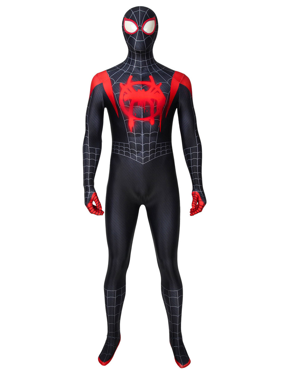 Karneval Spiderman Cosplay Kostüm Miles Morales Kinder Outifit Herren Anzug Set 