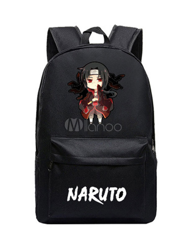 Naruto Anime Backpacks Black Uchiha Sasuke Bag Nylon Merchandise