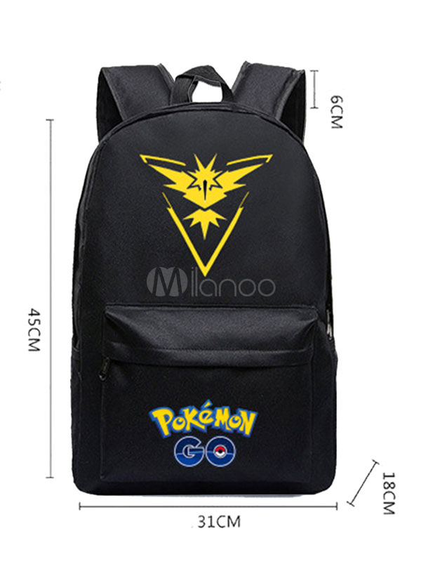 ポケモンアニメバックパックブラックナイロンピカチュウアニメグッズ Milanoo Jp
