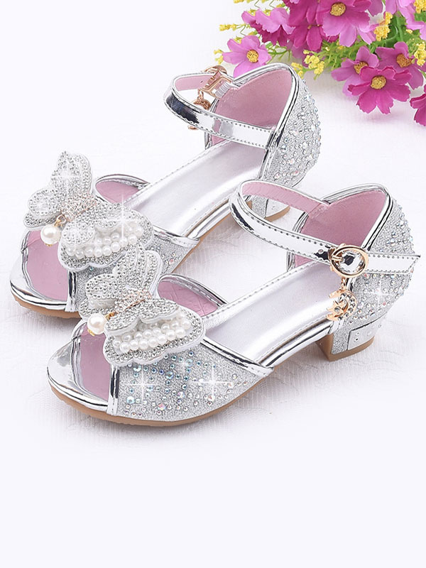 junior bridesmaid shoes silver