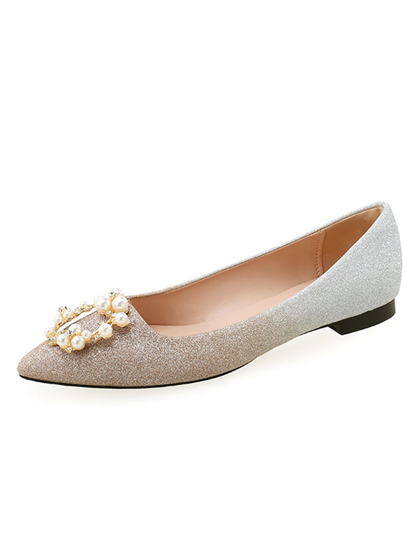 Evening Shoes Pointed Toe Pearls 
