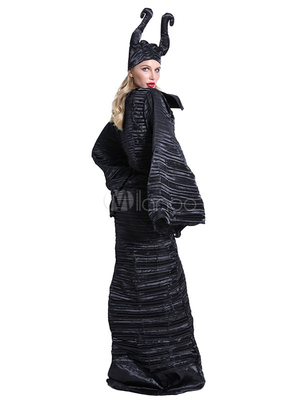 Halloween Costumes Noir Maléfique La Sorcière Noire Femme Stripe Costumes De Vacances