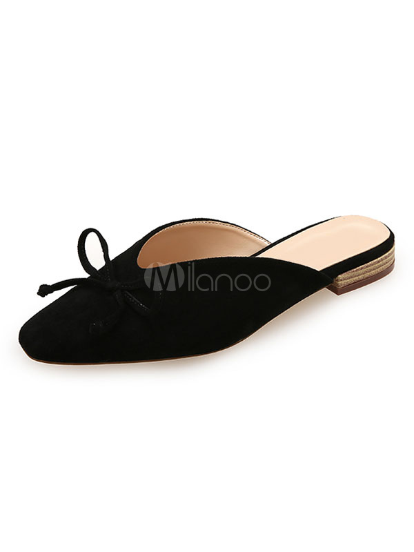 Women S Mules Suede Slip On Flat Shoes Milanoo Com