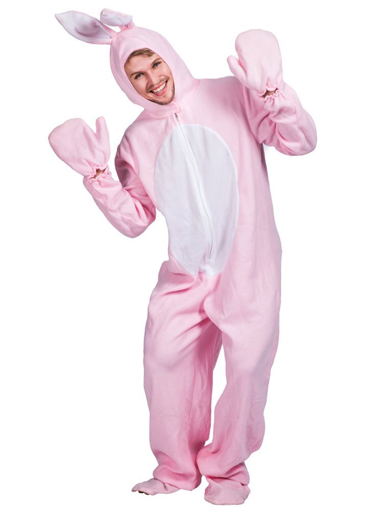 大人用 着ぐるみ パジャマ ウサギ ピンク ポリエステル 男女兼用 コスチューム ハロウィン Milanoo Jp