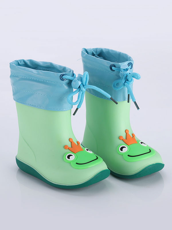 Girl's Rain Boots Kids Children Round Toe Cute Cartoon Frog Pig Duck ...