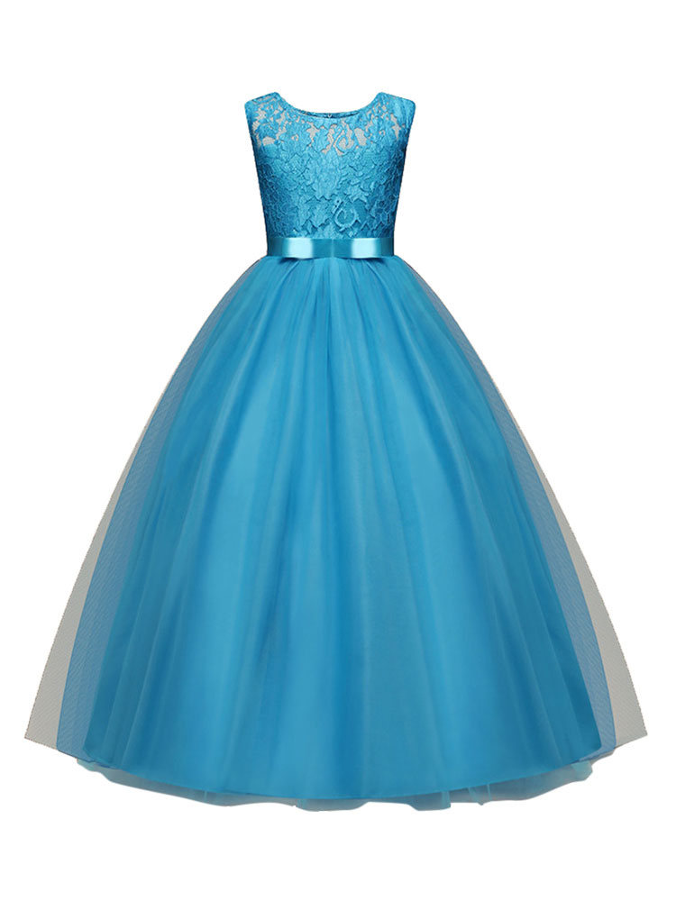 Blumenmädchen Kleid Für Hochzeit Kinder Spitze Festzug Ballkleider