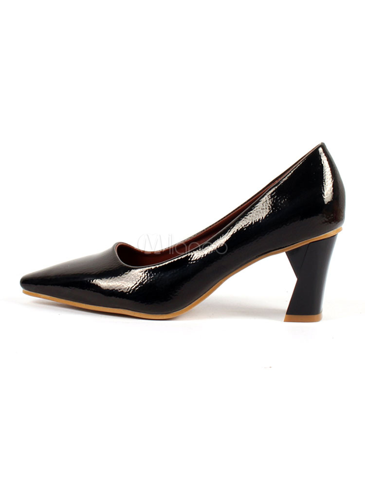 Pointed Toe Heels Women Apricot Chunky Heel Dress Shoes - Milanoo.com
