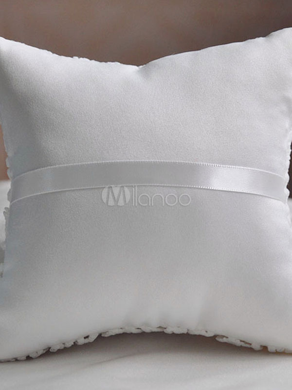 Coussin Porte-Alliances Mariage - Cœur Strass Et Ruban Rouge | Pour Cérémonie Laïque Ou Religieuse