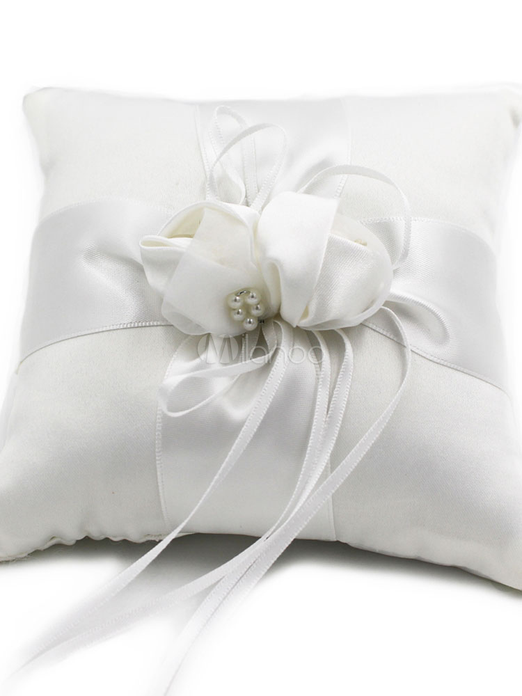 Wedding Ring Bearer Pillow Grace Strappy Winter Polyester Chic