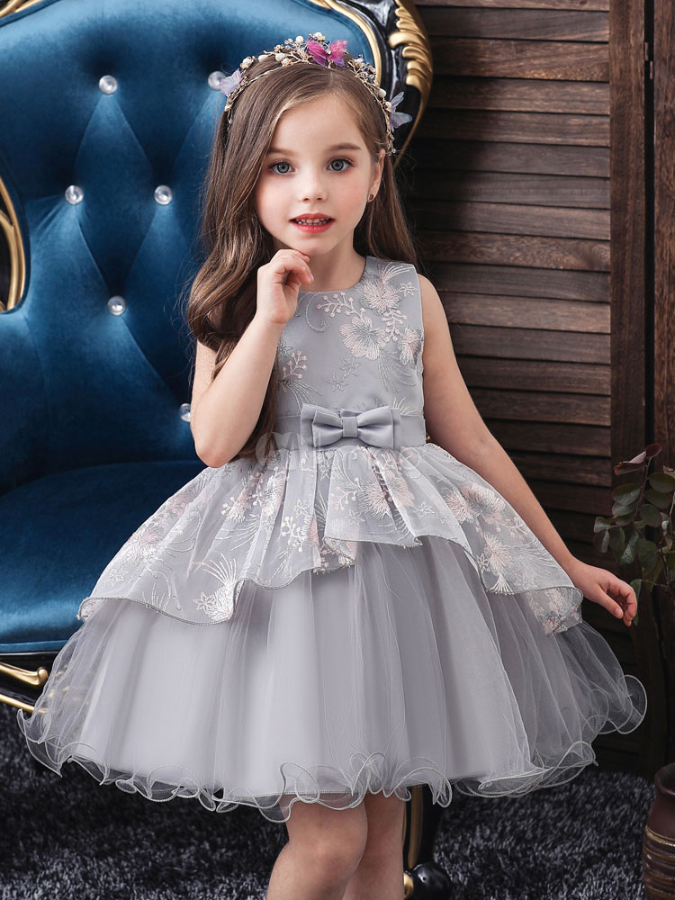 Flower Girl Dresses Jewel Neck Sleeveless Lace Formal Kids Party