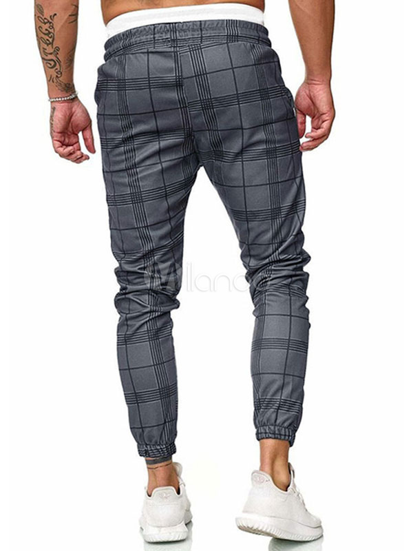 Men's Trousers Casual Color Block No Waistline Straight Sweatpants Deep ...