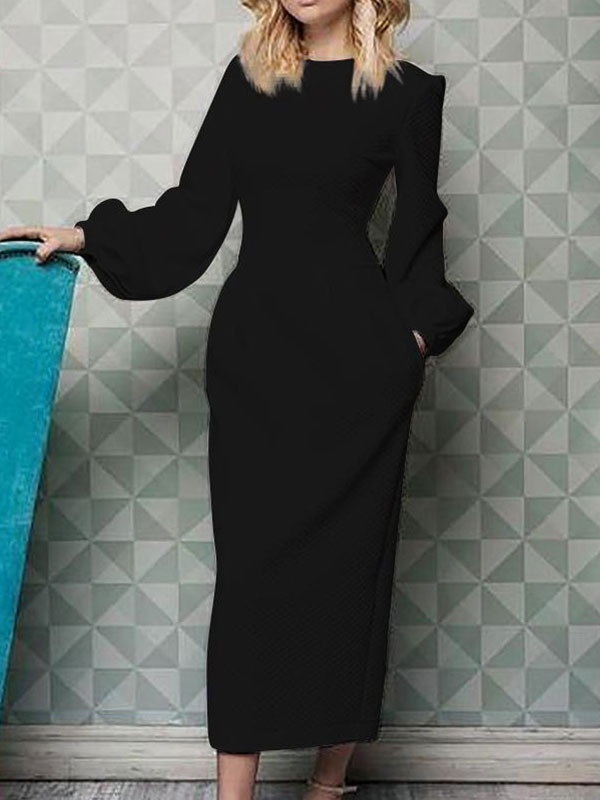 black pencil dress with sleeves