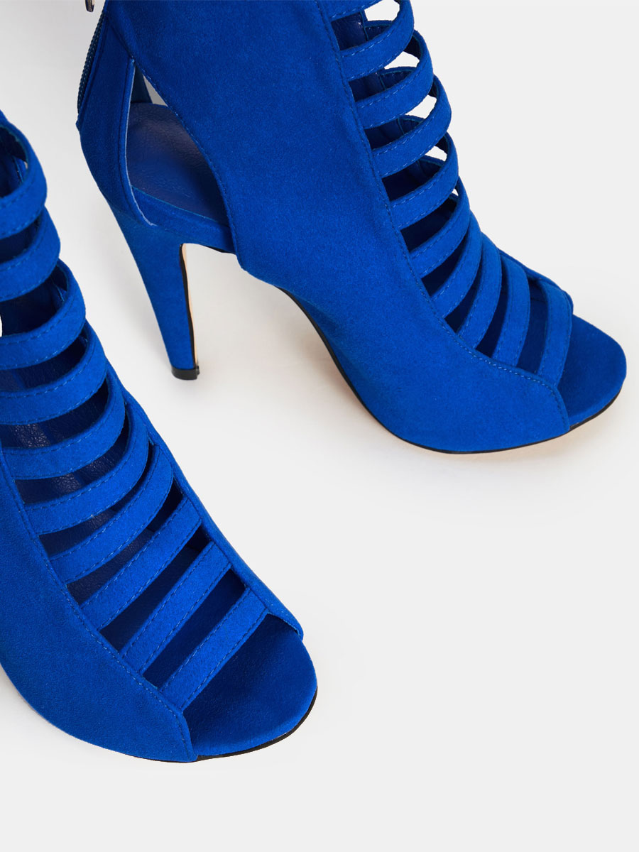 Royal Blue Womens Sandal Peep Toe 4.3 