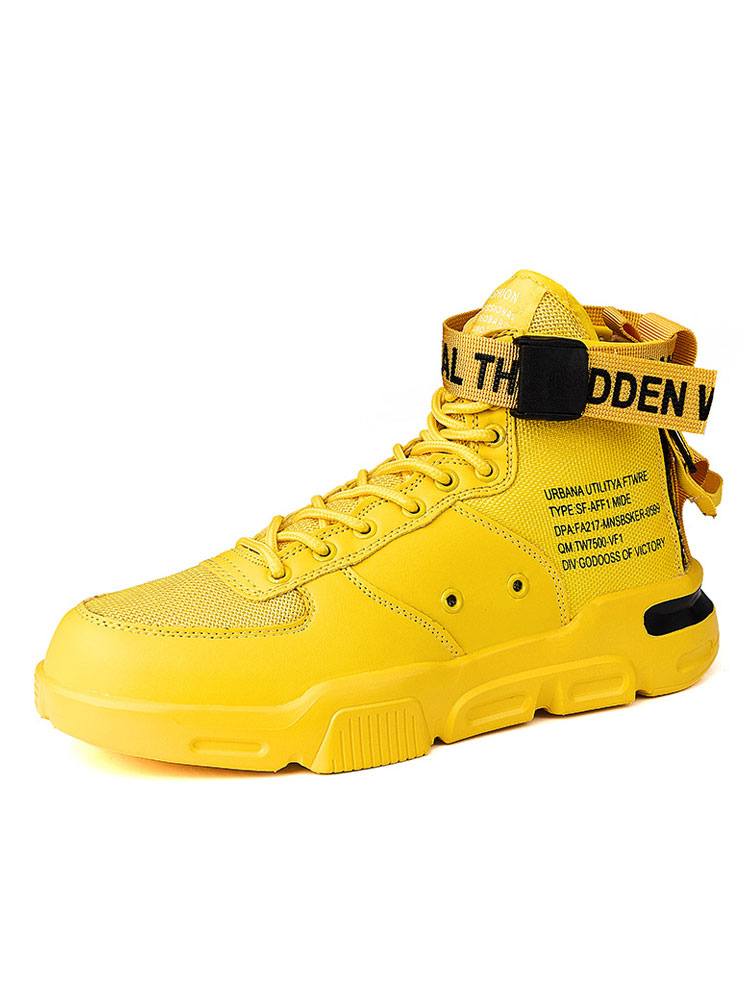 Mens High Top Sports Sneakers Athletic Running Shoes with Buckle