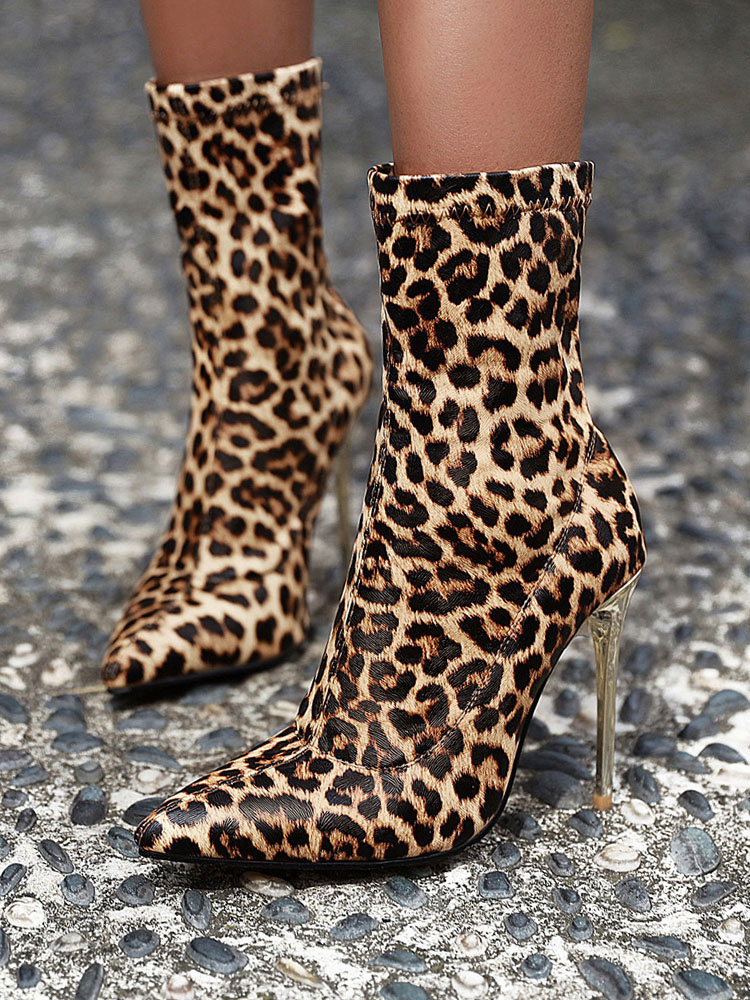 Details about   Women's Pointy Toe Stilettos High Heels Ankle Boots Casual Leopard Shoes 34/45 L