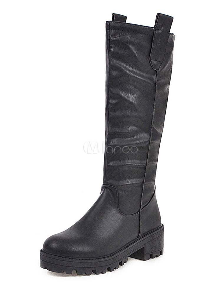 womens mid calf boots block heel