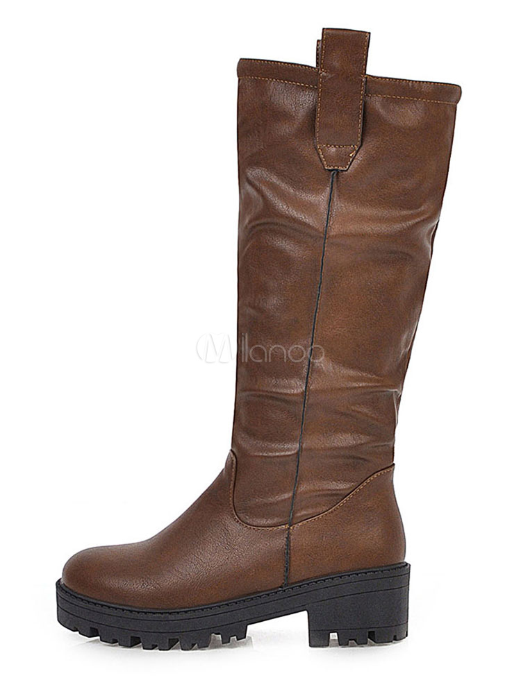 womens mid calf boots block heel
